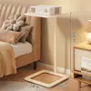 Estantería de Pie Soporte para Proyector de Mesita de Noche Soporte Negro con Pantalla Digital Habitación Estante de Madera para Colocar Proyector sin Taladro