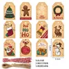 Tarjeta de bendición navideña transfronteriza, etiqueta de cartón blanca, etiqueta para regalo de Papá Noel, etiqueta para embalaje de repostería