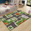 Alfombra Interactiva para Padres e Hijos Transfronteriza Alfombra Completa para Sala de Estar en Casa Alfombra de Escena de Estacionamiento de Tráfico Urbano en Stock