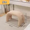 Banquinho de sofá temático de gato, banquinho de madeira para casa, banco para sapatos de entrada, banquinho de entrada, banquinho fofo de lã de cordeiro para maquiagem