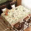 Mantel Estilo Retro Americano, Sin Lavado, Impermeable, Resistente al Aceite, Lujo Ligero, Tacto de Alta Gama, Nuevo Modelo 2024, Tela para Mesa de Café