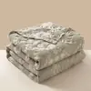 Nueva Colcha de Gasa de Algodón Puro con Manta Cubierta de Jacquard Hueco, Manta Casual del Mismo Estilo que los Bloggers, Suave y Amigable con la Piel