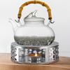 Fogão a gás para chá quente de aço inoxidável aquecedor de café quente base aquecedora de chá aquecimento com vela bule de chá bule de vidro fogão de chá quente para aquecer chá
