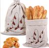 En stock Tela de Algodón Bolsa de Pan con Cordón Reutilizable Bolsa de Pan con Cordón Empaque de Masa Plana Bolsa de Paquete de Algodón y Lino