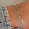Conjunto de tres piezas de cadena de serpiente plana retorcida de estilo bohemio transfronterizo europeo y americano para mujer, traje playero multicapa de verano