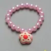 Comercio exterior transfronterizo pulsera de dibujos animados linda para niños imitación perla para niñas pulsera de cuentas de princesa joyería de resina colorida venta al por mayor