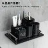 Juego de Lavabo para Baño Taza para Enjuague Bucal Familiar Taza para Cepillo de Dientes Patrón de Mármol para Pareja Suministros de Baño Simples de Lujo Ligero
