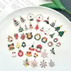 142 Colgantes de Navidad Colgantes de Aleación con Gota de Aceite Accesorios para Joyería DIY Colgante de Papá Noel Muñeco de Nieve Campana