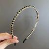Diadema de cadena de cristal de Corea del Sur 2024 para mujer, elegante y sencilla, con pinzas para el cabello con diamantes de imitación, popular en Internet, accesorios para el cabello para mujer.