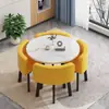 Conjunto simple de mesa y sillas de oficina para negociación, diseño creativo para salas de reuniones, cafeterías y áreas de recepción casuales; mesa redonda pequeña para comedor