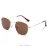 Gafas de Sol Metálicas Nuevas Ins Anti-UVA Reflejo Look Adelgazante para Rostro Grande Gafas Anti-Radiación Hombres y Mujeres