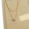 Collar de doble capa de nácar con baño de oro real de 18k para mujer, cadena para clavícula de lujo ligero y de alta gama, accesorio exquisito y versátil