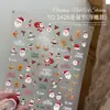 Pegatinas para Uñas Artísticas de Navidad Estampado en Caliente Repujado Papá Noel Árbol de Navidad Copos de Nieve Lindos Estéreo Otoño e Invierno Accesorios para Uñas