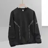 Sudadera gruesa de cuello redondo, corte holgado para hombre, para otoño e invierno, camiseta de manga larga, talla grande, moderna y versátil