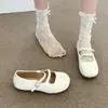 Zapatos Planos de Moda para Mujer de Tacón Bajo para Primavera y Otoño 2026 Nuevo Estilo Zapatos Planos Mary Jane de Piel con Suelas Suaves Antideslizantes y Mocasines Súper Populares