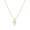 Europa y Estados Unidos transfronterizo 26 letras conjunto de cobre circonita cadena de serpiente redonda collar letras colgante de oro creativo simple letras