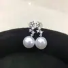 Brincos de Pérola de Água Doce Naturais Zhuji para Mulheres, Requintados e Simples, Zircônia Microcravejada, Brincos Céu Estrelado, Atacado para Transmissão ao Vivo