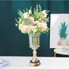 Florero de Vidrio de Cristal de Hierro Mesa de Comedor Hogar Creativo Simple Sala de Estar Comedor Flor Artificial Flor Seca Adornos de Arreglo Floral