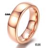 Anel de Aço Tungstênio Curvo Liso Novo Retrô Transfronteiriço Europeu e Americano 6mm Anel de 4 Cores Anéis de Casal Versátil Atacado Anel Masculino