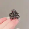 Clip negro elegante hoja de ginkgo tamaño pequeño lindo tirador pequeño pasador de flequillo perla mini pasador de pelo tocado pasador pequeño
