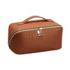 Nova Bolsa de Maquiagem com Padrão Trançado Senso Avançado Simples Bolsa de Armazenamento de Grande Capacidade Popular na Internet Portátil Bolsa de Azulejo Lavável