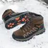 Zapatos de senderismo para hombre de gran tamaño transfronterizos para otoño e invierno, zapatos de trekking altos para hombre con forro de vellón para abrigar, botas de nieve para exteriores para hombre
