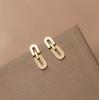 Aretes de Cadena en U Simples con Incrustaciones de Diamantes Estilo Coreano de Plata S925 Nalan, Aretes Elegantes y Únicos para Mujer M02241
