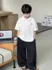 Tongku 2026 Moda de Verano para Niños Camisa Polo Camiseta Bordado de Perro Color Sólido Versátil de Manga Corta para Niños