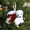 Adorno de Gorro Navideño de Osito, Colgante de Muñeco de Nieve de Espuma Blanca Navideña, Suministros Decorativos de Atmósfera Navideña para Ventas Transfronterizas