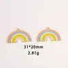 Pingente Colorido Arco-Íris Original Desenho Animado Arco-Íris Esmalte Liga Acessórios Colar Brinco Pingente
