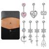 E-commerce Transfronteiriço Novo Piercing de Umbigo com Zircônia Novo Piercing de Umbigo em Forma de Coração de Zircônia Fábrica Joias para Piercing Prontas Online
