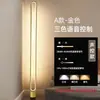 Lámpara de pie minimalista para esquina, luz simple de lujo, lámpara de mesita de noche para dormitorio, LED de protección ocular, control remoto creativo, luz ambiental controlada por voz