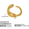 Anillo Geométrico Abierto de Acero Inoxidable con Diseño Sencillo para Dedo Índice, Chapado en Oro de 18 Quilates, Joyería Popular Transfronteriza Europea y Estadounidense