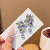 Brincos de Zircônia Estilo Francês de Luxo Leve Gota d'Água Flor Folha, Minimalistas e Requintados, Versáteis e Únicos, com um Toque de Alto Padrão