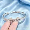 Pulsera de plata pura 9999 con forma de cristal de hielo de Gato KT para mujer, linda, única, moderna, brazalete abierto de plata de ley maciza, regalo de cumpleaños