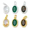Prata Esterlina S925 Estilo Ins Pingente de Gema Facetada de Diamante Artificial Banhado a Ouro Pulseira Pingente de Colar Contas DIY