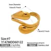 Anillo Abierto Geométrico de Lujo de Nicho Transfronterizo Acero Inoxidable Chapado en Oro Estilo Ins Diseño Personalizado Anillo Versátil
