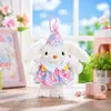 Lindo Llavero de Conejo de Orejas Largas con Vestido de Princesa de Peluche Figura de Muñeca de Dibujos Animados Cosplay Colgante para Bolso de Pareja Pequeño Regalo