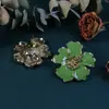 Qingdao Joyería Antigua Media Pendientes Dulces Distintivos de Nicho Retro Francés Flor de Vidrio Diamantado Pendientes de Lujo Ligero de Moda