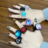 Venta Caliente Transfronteriza Joyería de Anillo Transparente Joyería Personalizada Wholesale Nicho Geométrico Redondo Cuadrado Anillo de Resina