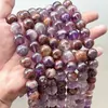 Tiras de Cristal de Titanio Morado Fantasma Morado Natural Accesorios para Pulsera Trenzada de Cuentas de Cristal Hecha a Mano DIY Accesorios para Pulsera y Collar Joyería