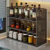 Estante de Almacenamiento para Condimentos, Estante Multicapa para Colocar Aceite, Sal, Salsa y Vinagre para Escritorio, Organizador Multifuncional de Botellas de Condimentos para Cocina