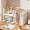Divisor de prateleira de mesa, suporte para livros, estante de armazenamento de material de estudo para estudantes, organizador de arquivos para mesa de escritório