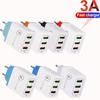 Cargador de Teléfono Móvil 3Usbqc3.0 Carga Rápida Multi-Puerto 5V9V12V Cabezal de Carga Inteligente Enchufe US/EU Multi-País