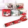 Cinta decorativa navideña de 6 m, nueva, para árbol de Navidad, colgante de lino fino, cinta de 5 cm con dibujos de coches, adornos colgantes