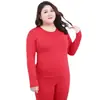 M-6XL 8 Tamanhos Cor Sólida Roupa Íntima Térmica Pijama de Manga Longa Forrado com Fleece Tamanho Grande Roupa de Casa Plus Size para Mulheres Plus Size