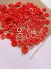 Botones de plástico de cuatro agujeros de colores con borde fino para ropa infantil, botones redondos para coser a mano, botones decorativos de cuatro agujeros con borde fino para niños