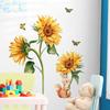 MS1565-YY Adhesivo de pared con diseño de girasol, mariposa y ardilla para habitación infantil, sala de estar, dormitorio, fondo, adhesivo decorativo para pared