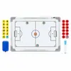 Aleación de Aluminio Esquina Anticaída Magnética Tablero de Entrenador Campo Borrable Tablero de Demostración de Tácticas Tablero de Tácticas de Fútbol Versión Blanco y Negro