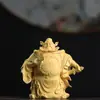 Abanico de Ciprés con Mango de Zhong Kui, Colgante Tallado en Madera Envejecida, Figura de Madera Maciza para la Riqueza y la Bendición, Adorno Artesanal